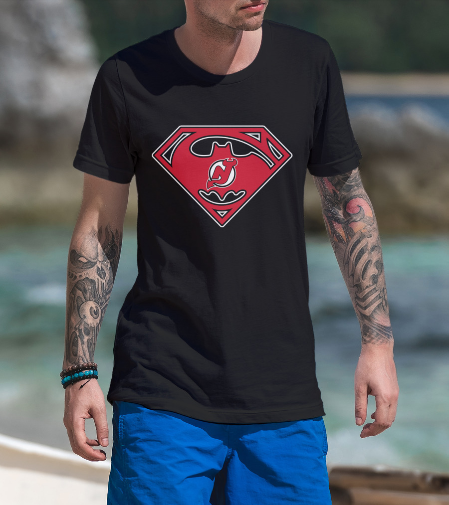 New Jersey Devils Superman Batman T-Shirt