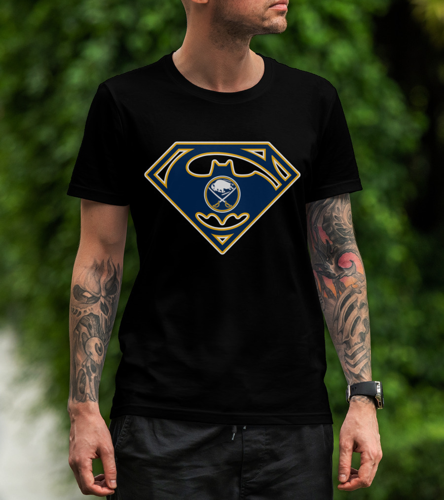 Buffalo Sabres Batman Superman Logo T-Shirt