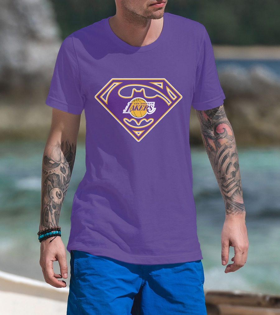 Superman Los Angeles Lakers Batman T-Shirt
