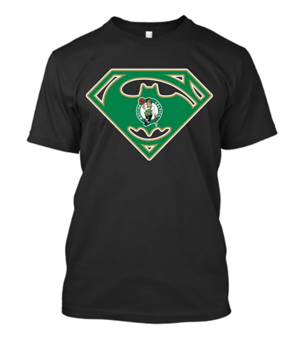 Boston Celtics Superman Batman Logo Mashup T-Shirt