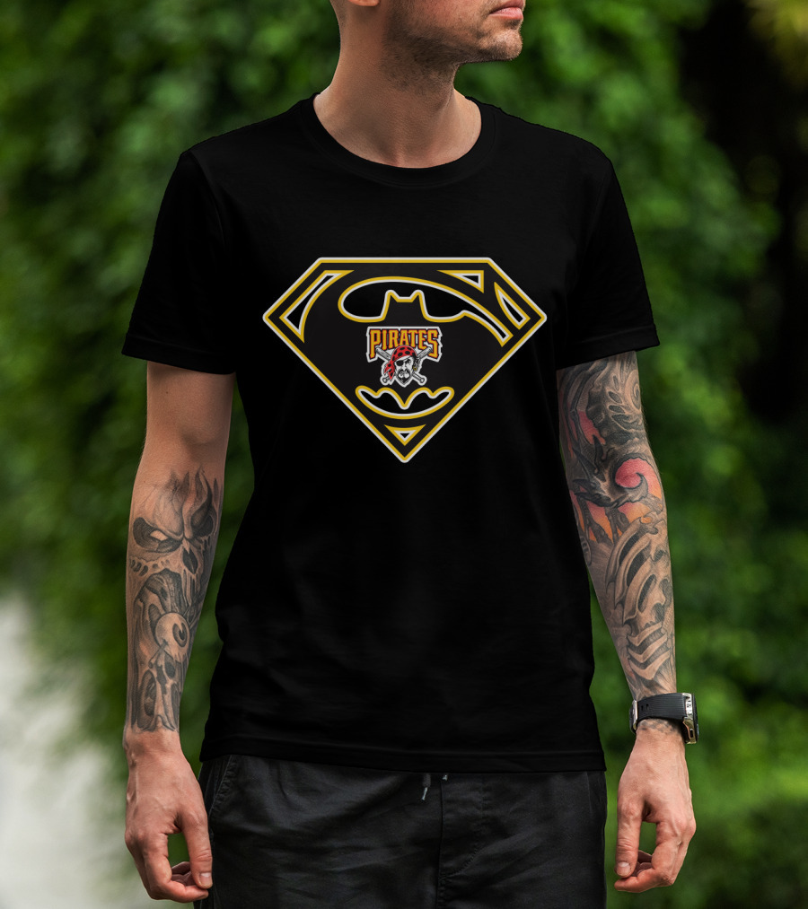 Superman Batman Pittsburgh Pirates Logo Remix T-Shirt