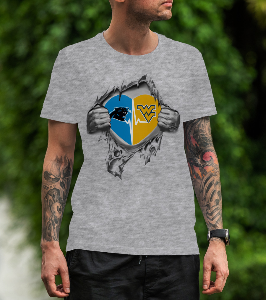 Panthers West Virginia Mountaineers Heartbeat T-Shirt