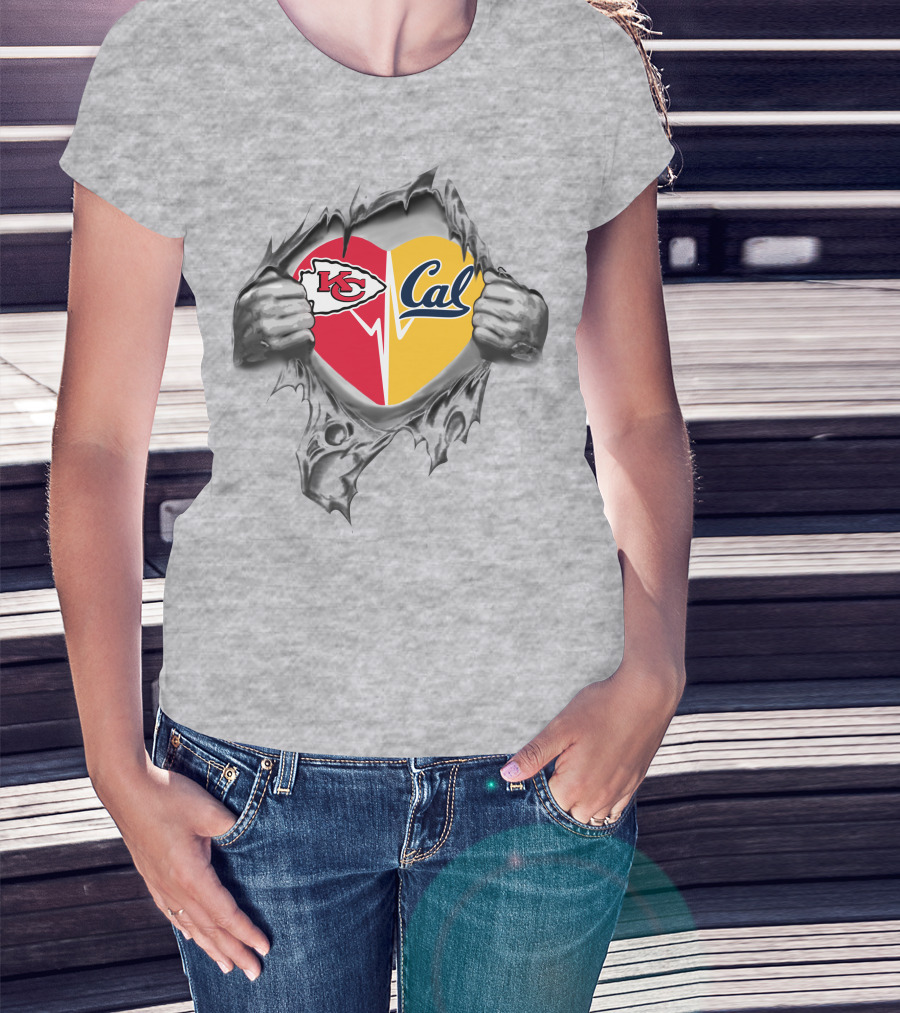 Chiefs Cal Heart Torn Open Revealing Loyalty T-Shirt