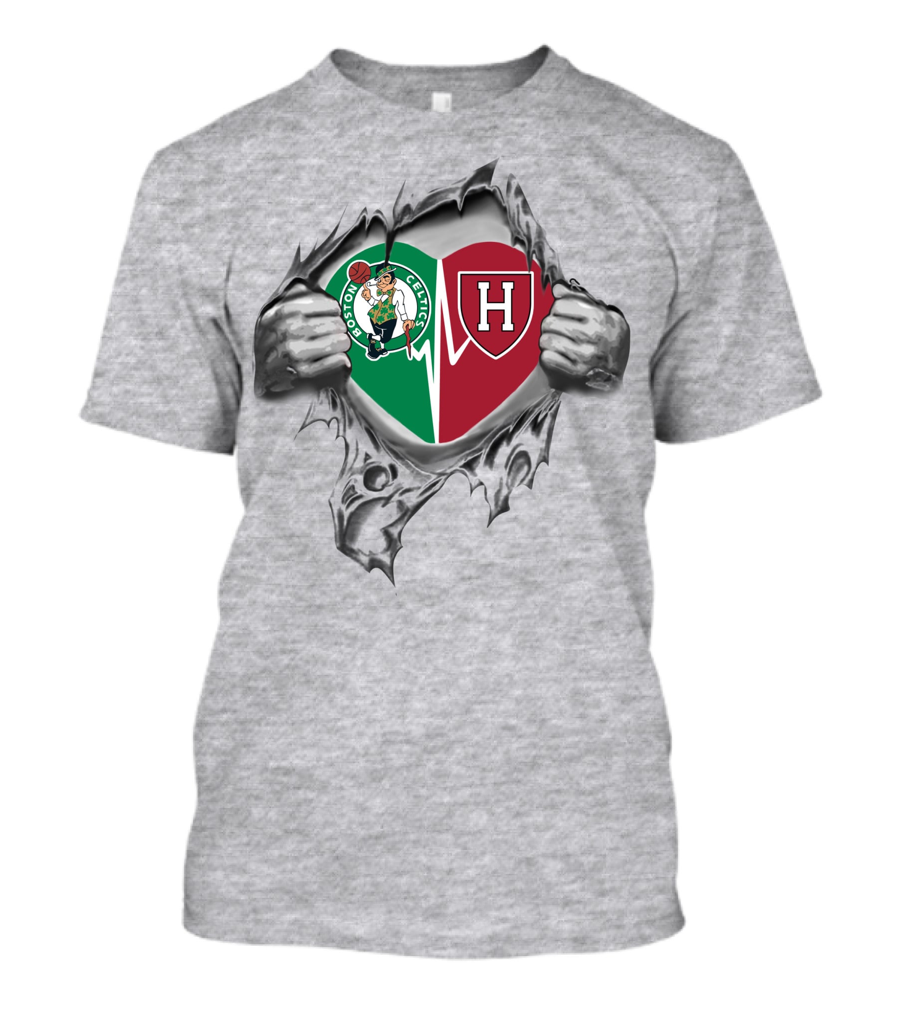 Boston Celtics Harvard Crimson Heartbeat In My Heart T-Shirt