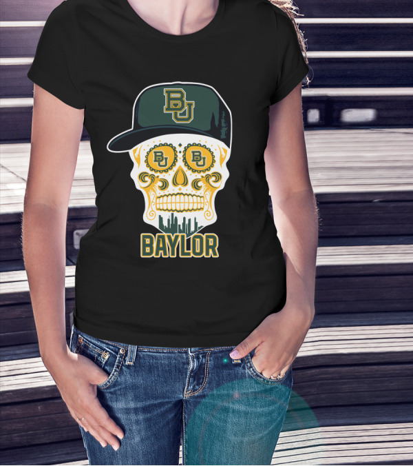 Baylor Bears Bu Skull Cap T-Shirt