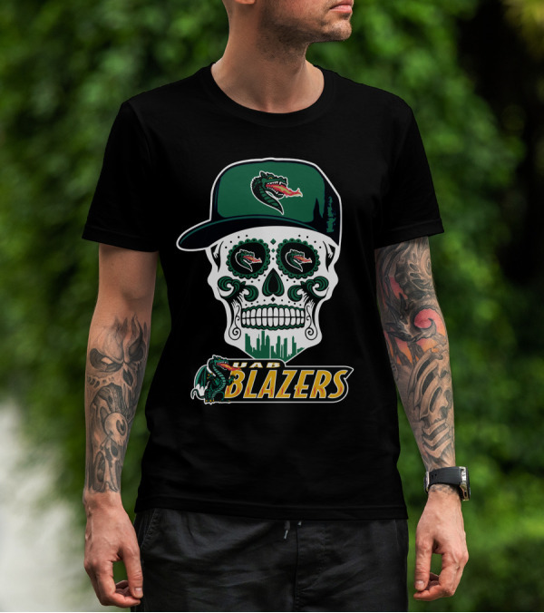 Uab Blazers Skull Sugar Day Of The Dead Style T-Shirt
