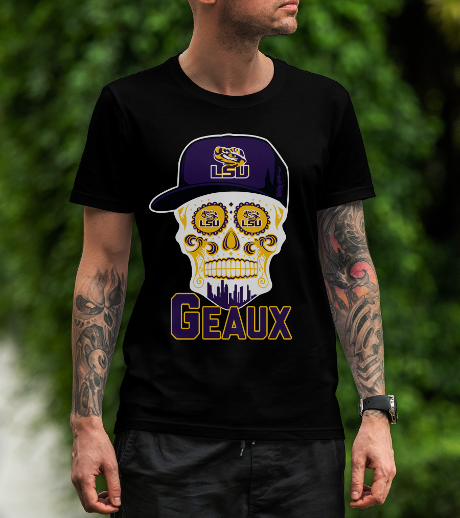 Geaux Lsu Tigers Skull With Logo And Hat T-Shirt