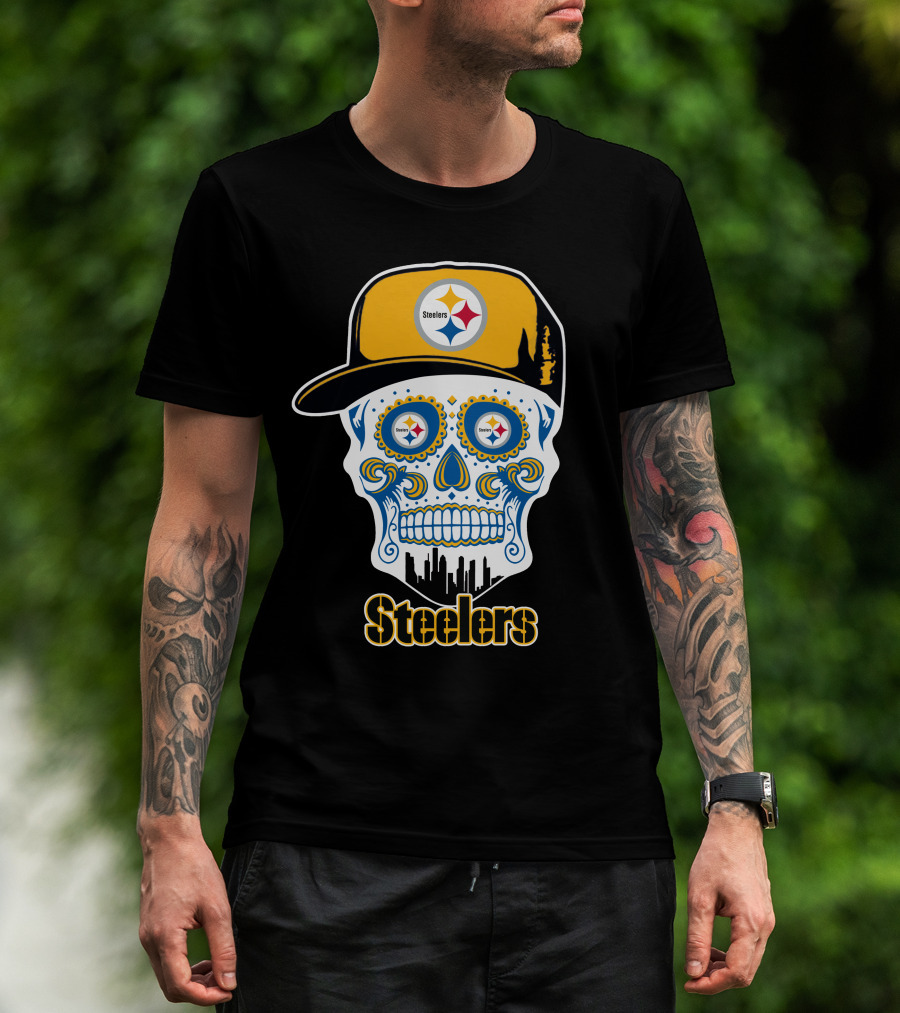 Steelers Skull Cap Pittsburgh Football Team T-Shirt