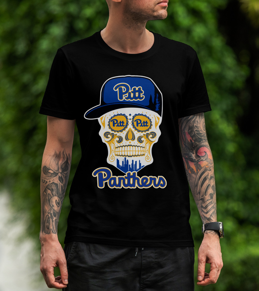 Pittsburgh Panthers Pitt Skull With Hat T-Shirt