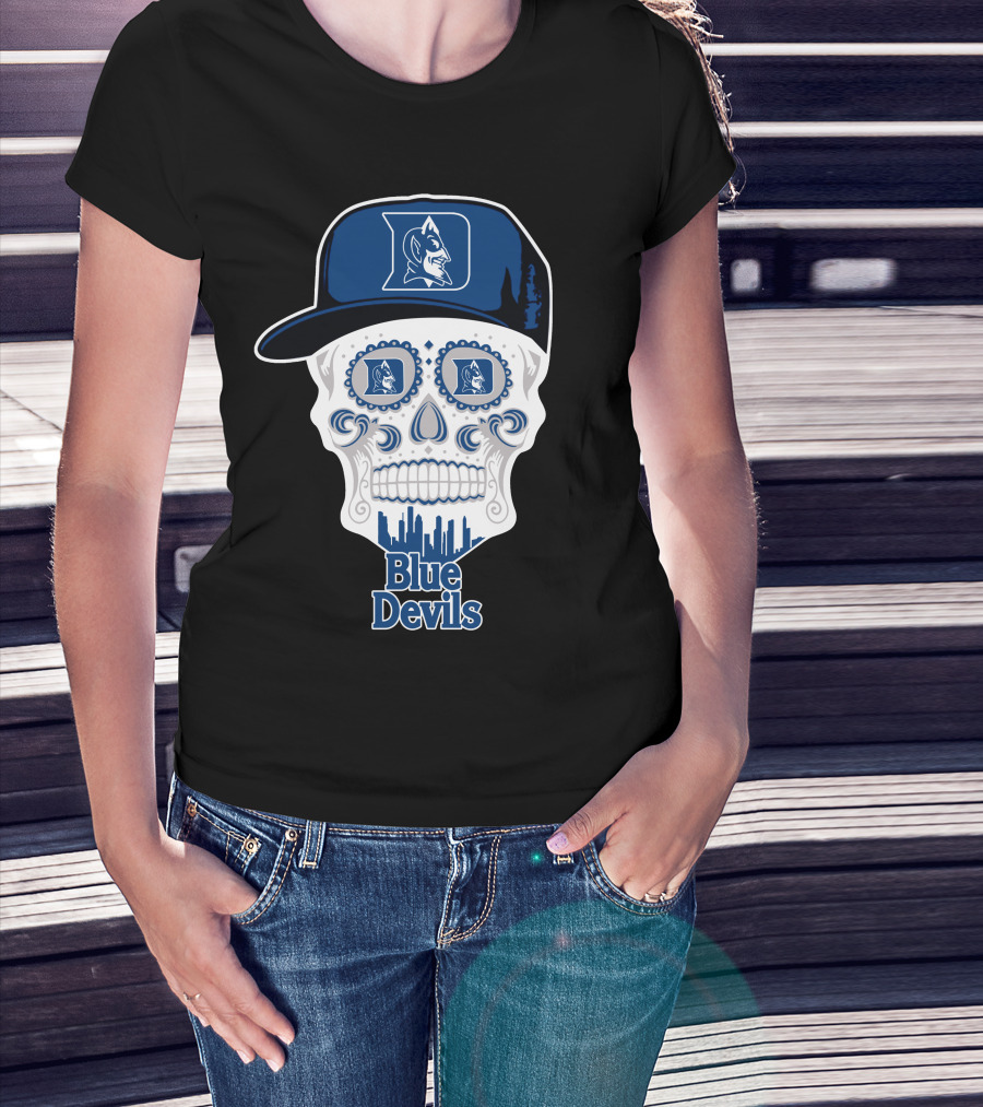 Duke Blue Devils Skull Hat T-Shirt