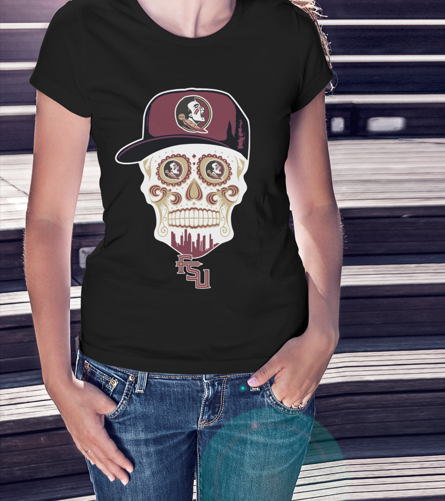 Florida State Seminoles Skull With Logo And Fsu T-Shirt