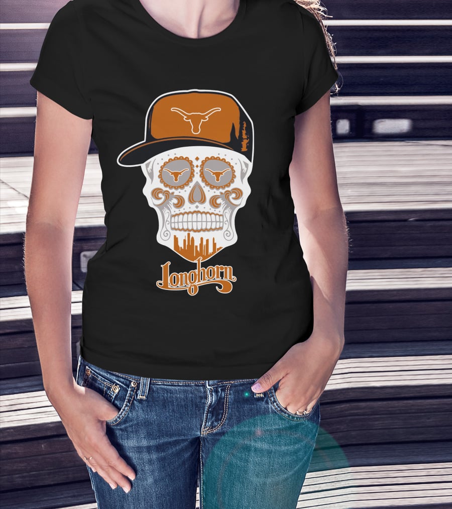 Longhorn Skull Texas Baseball Hat T-Shirt