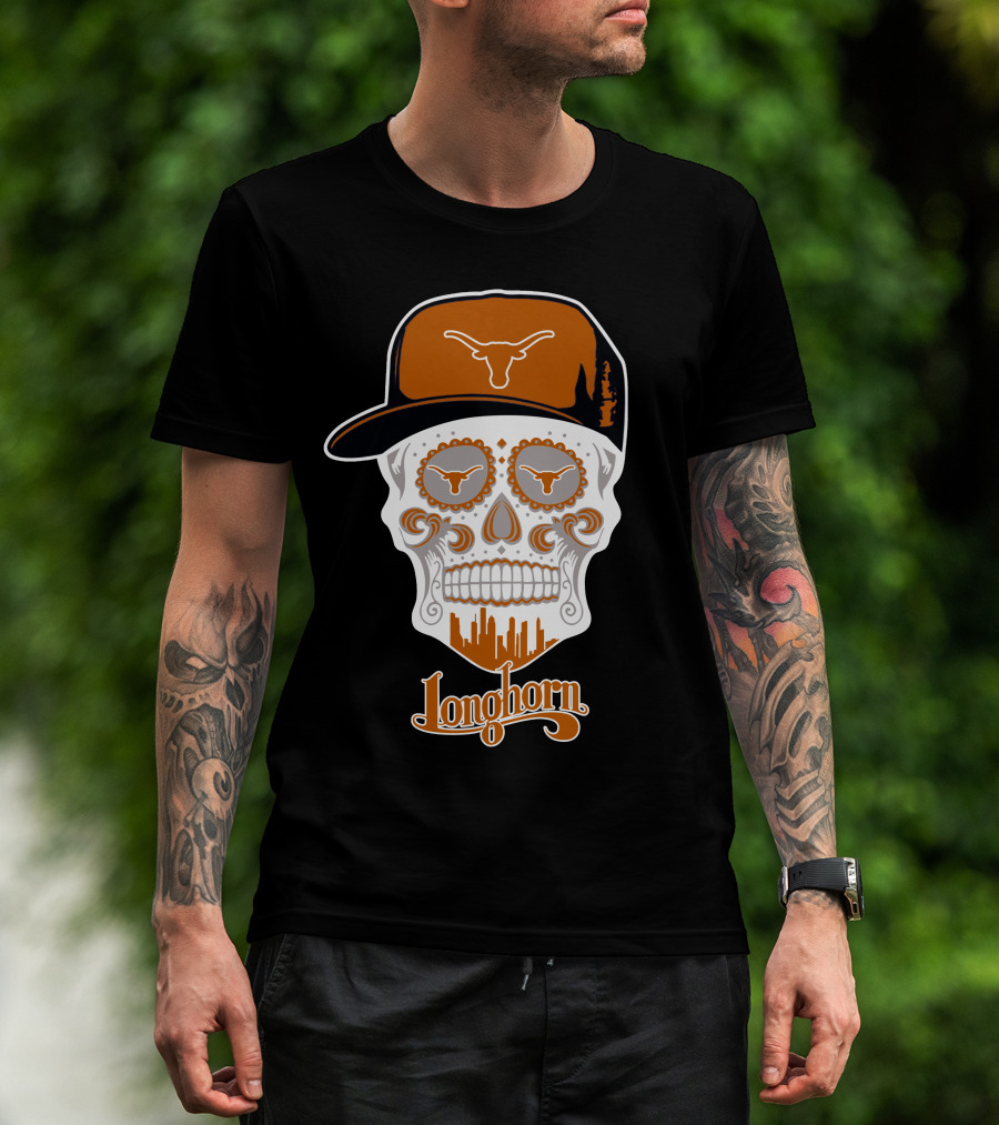 Longhorn Skull Texas Baseball Hat T-Shirt