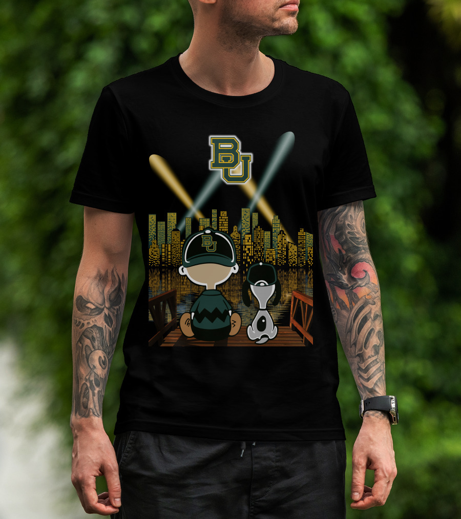 Bu Skyline Baylor Bears City Night Scene T-Shirt