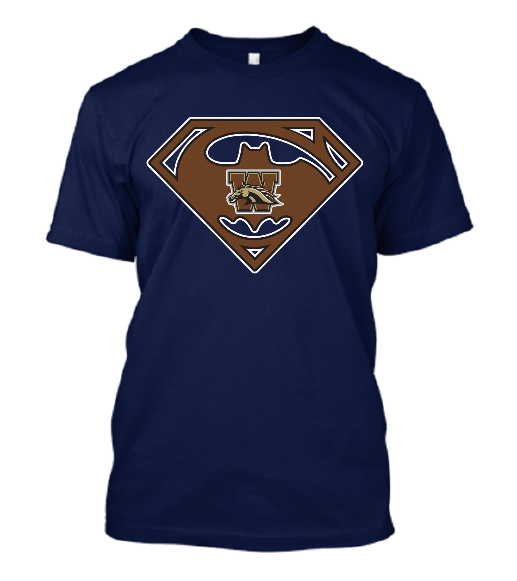Western Michigan Broncos Superman Batman Logo Mashup T-Shirt