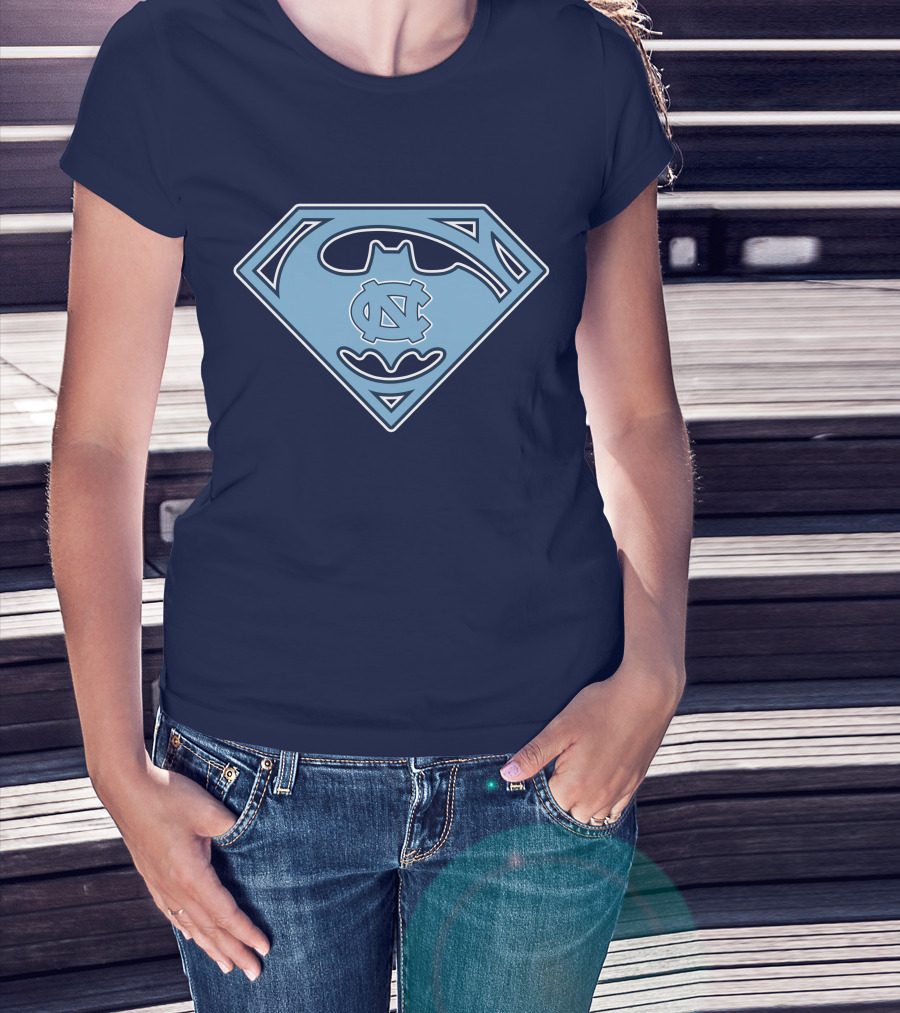 North Carolina Tar Heels Superman Batman Logo Mashup T-Shirt