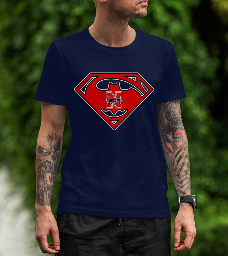 Superman Nebraska Huskers Logo T-Shirt