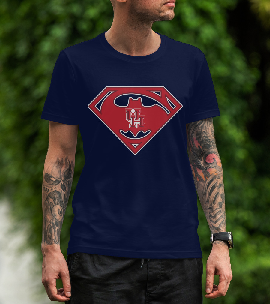 Houston Cougars Uh Logo Fusion With Superhero T-Shirt