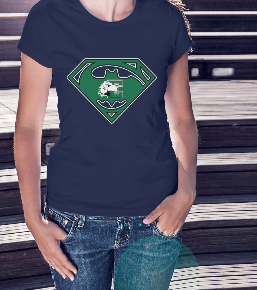 Batman Superman Logo Fusion Eastern Michigan Eagles T-Shirt