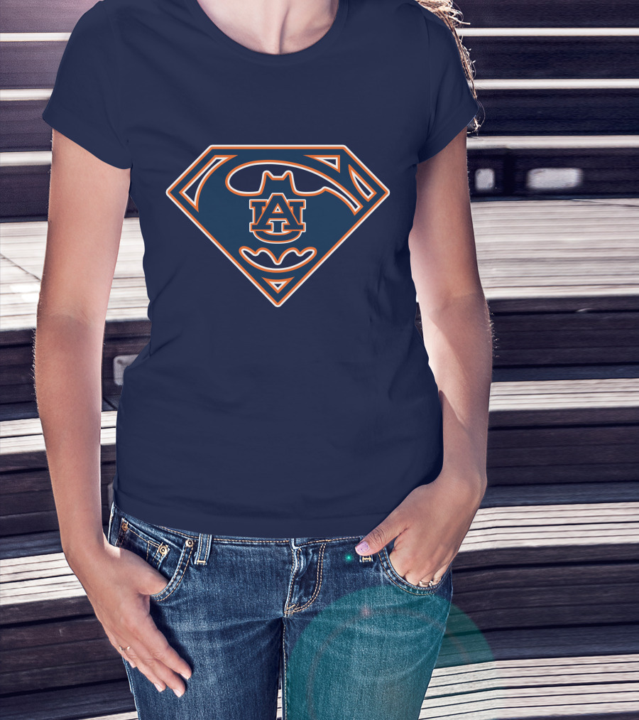 Auburn Tigers Logo Blended With Superhero Bat Symbol 1994 T-Shirt