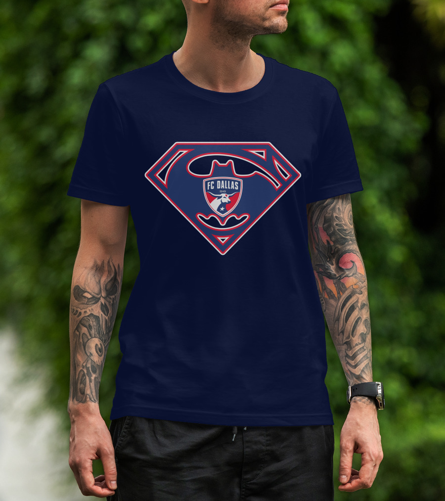 Fc Dallas Shield Emblem Superman Batman T-Shirt