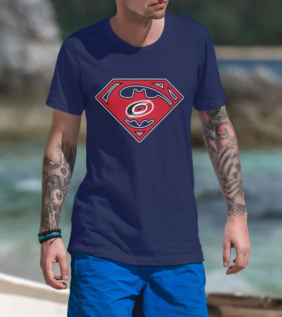 Carolina Hurricanes Logo Superman Batman Combo 154 T-Shirt