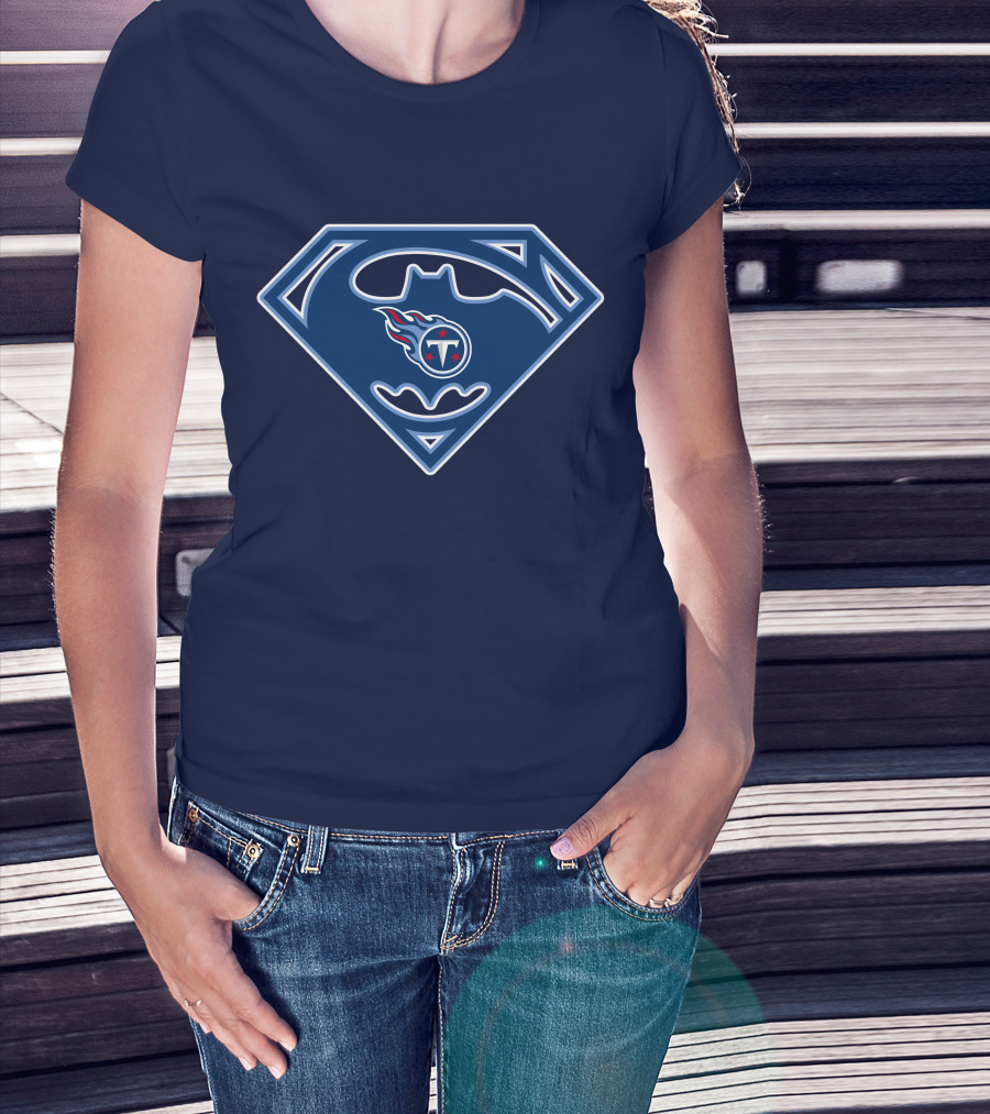 Tennessee Titans Superman Batman Logo Mashup T-Shirt