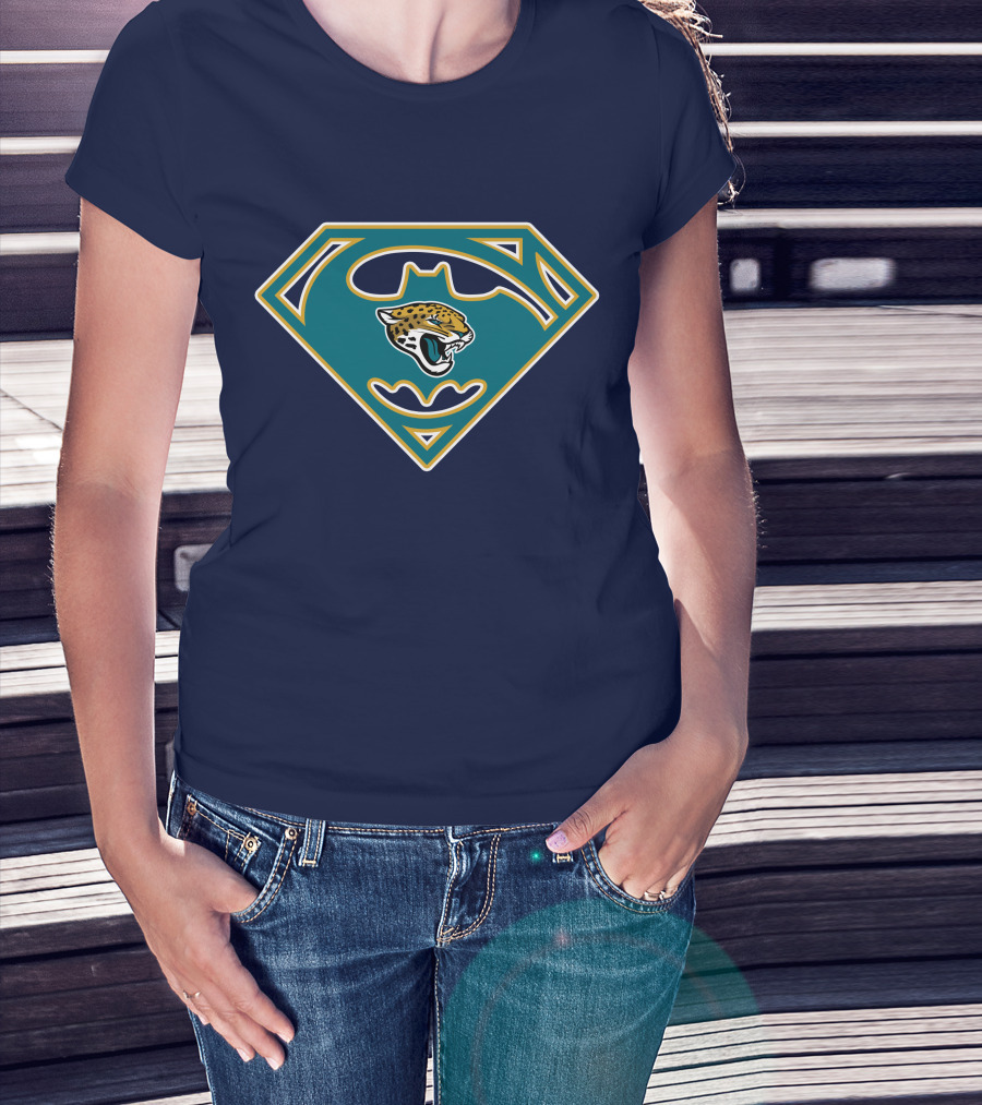 Jacksonville Jaguars Superman Batman Logo Fusion T-Shirt