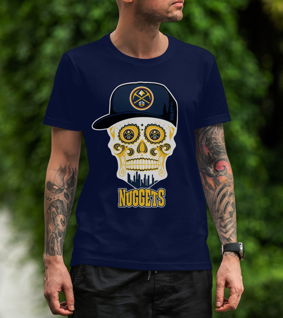Denver Nuggets Skull With Cap T-Shirt