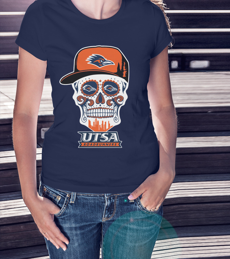 Utsa Roadrunners Sugar Skull Hat T-Shirt