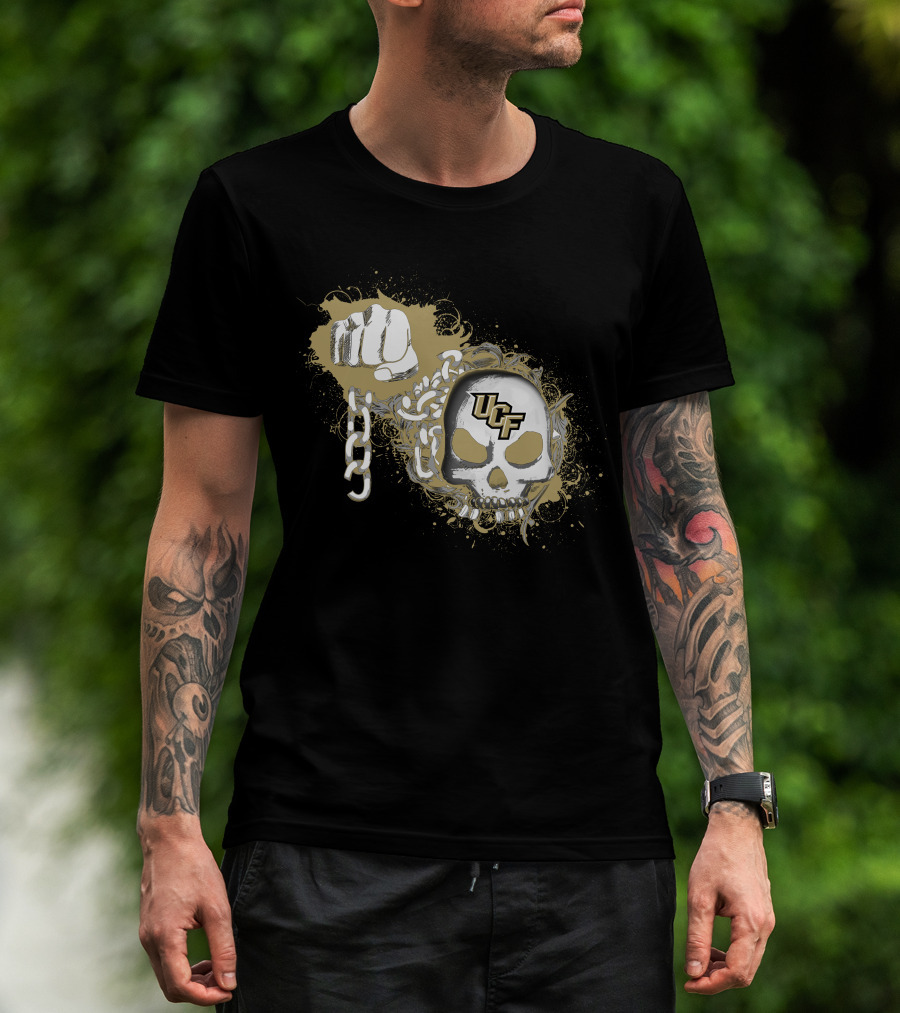 Ucf Knights Skull And Chain Fist T-Shirt