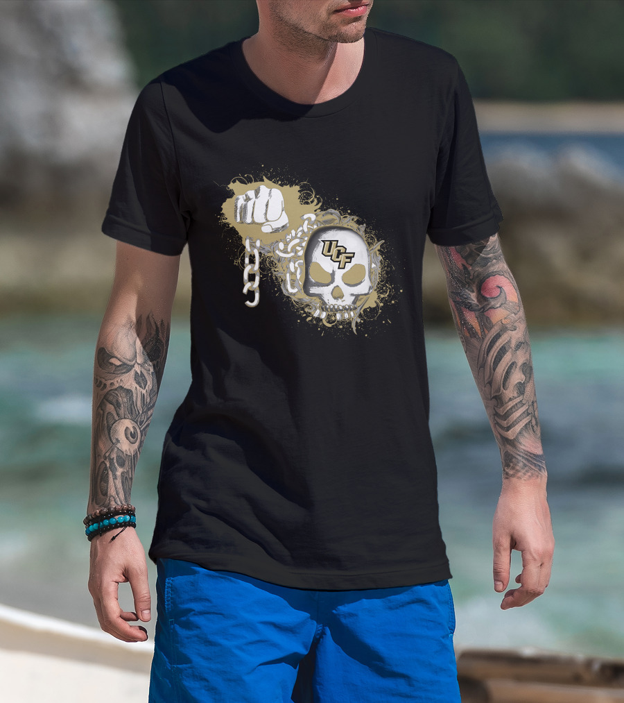 Ucf Knights Skull And Chain Fist T-Shirt