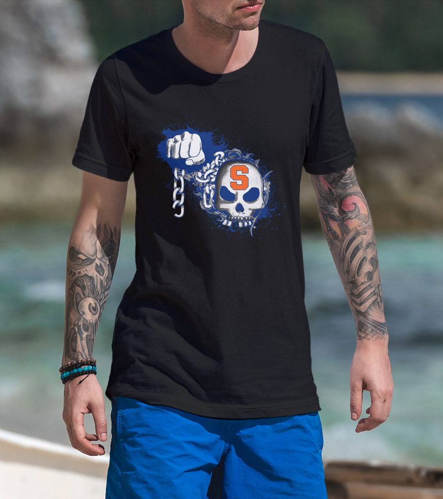 Syracuse Orange Skull And Fist With Chains T-Shirt