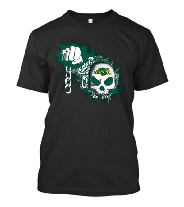 Ndsu Bison Skull With Fist And Chain T-Shirt