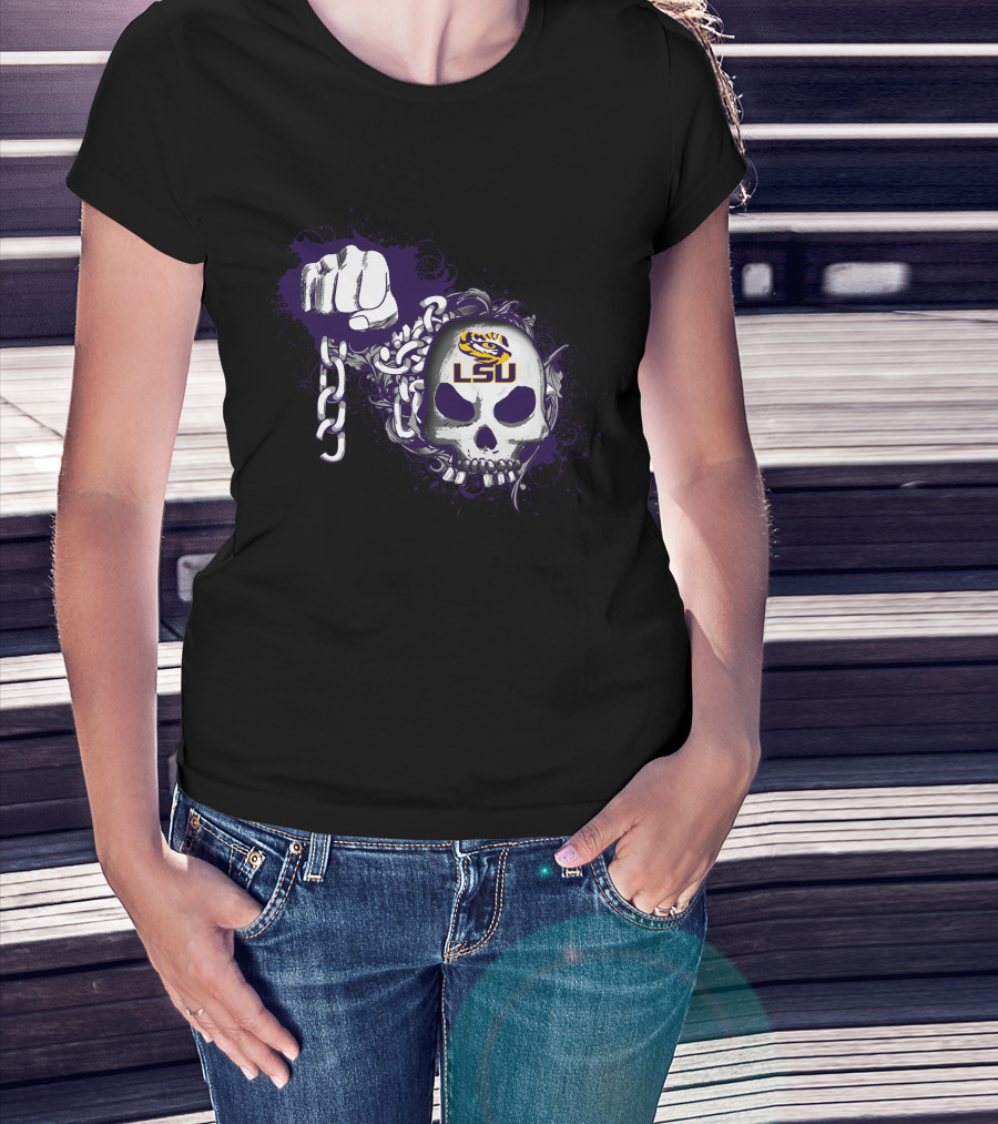 Lsu Tigers Skull And Chains T-Shirt