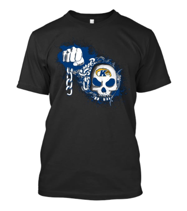 Kent State Golden Flashes Skull With Chains And Fist T-Shirt