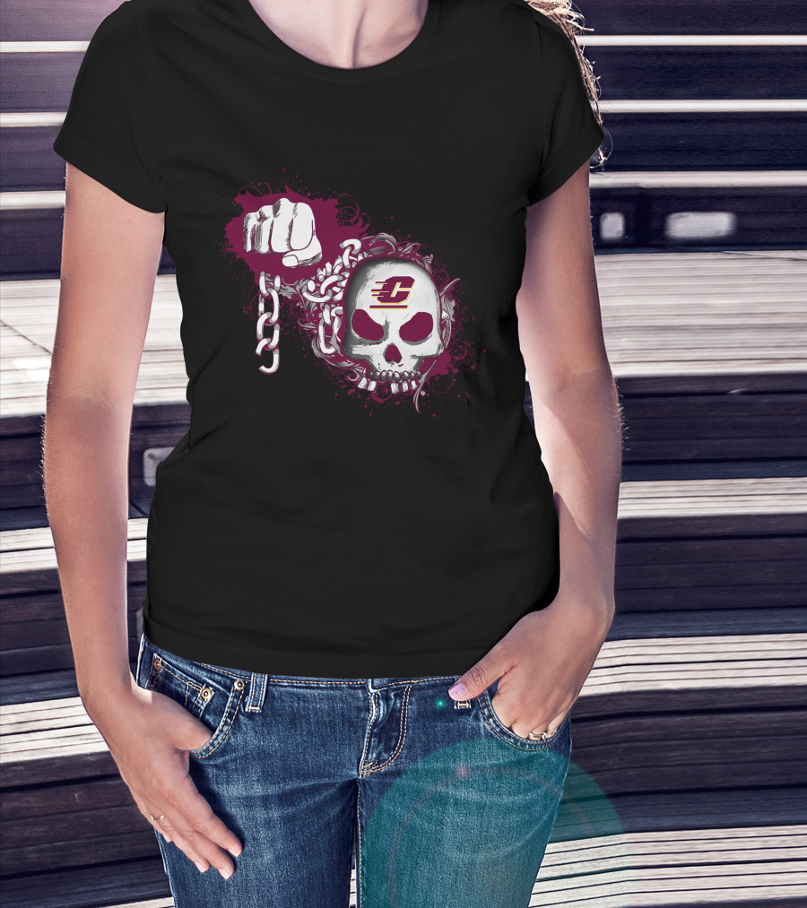 Central Michigan Chippewas Skull And Chain T-Shirt
