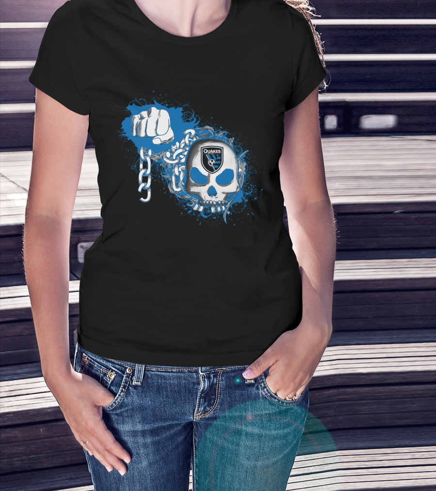 Quakes Skull And Chain With San Jose Earthquakes T-Shirt