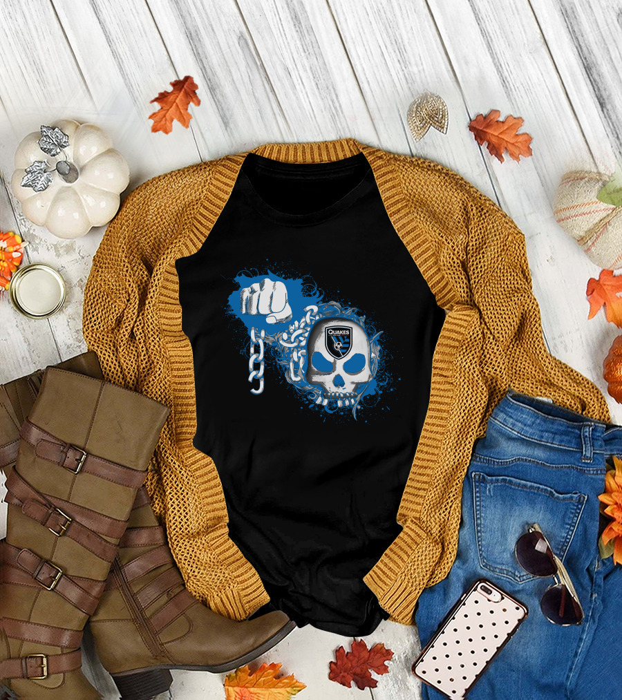Quakes Skull And Chain With San Jose Earthquakes T-Shirt