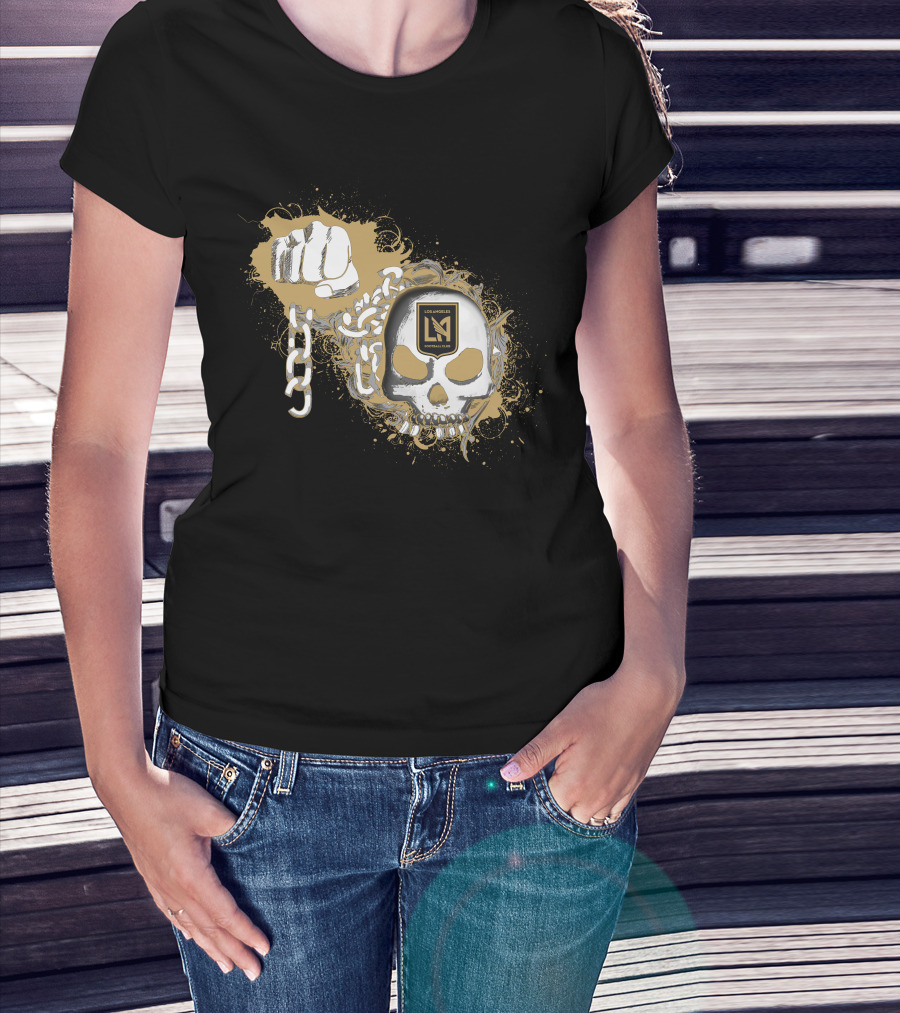 Los Angeles Fc Skull And Fist With Chain T-Shirt
