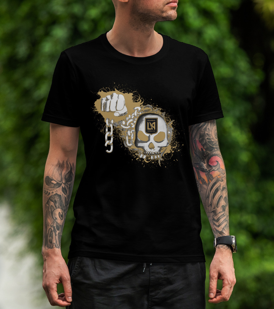 Los Angeles Fc Skull And Fist With Chain T-Shirt