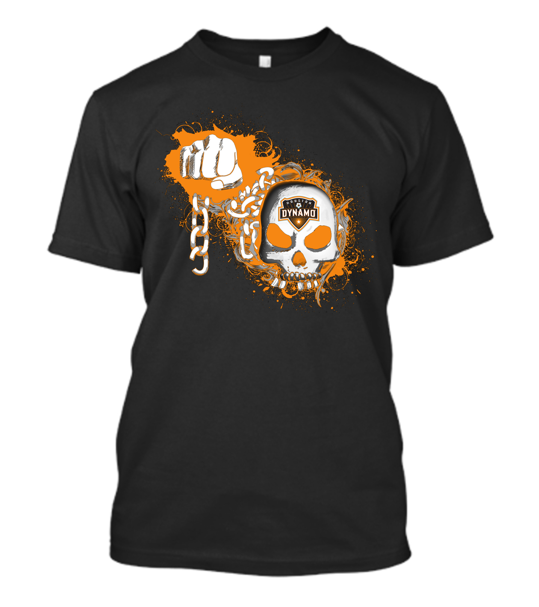 Houston Dynamo Skull And Chain Fist T-Shirt