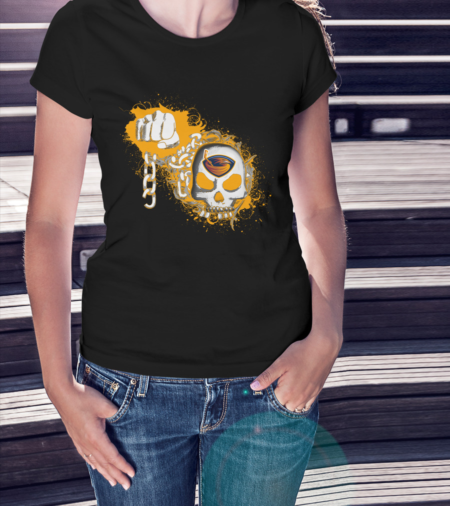 Atlanta Thrashers Skull And Chains Iconic Nhl Symbol With Hockey T-Shirt