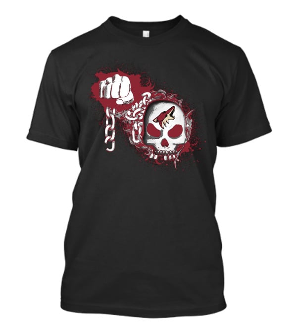 Arizona Coyotes Skull Logo With Fist And Chain T-Shirt