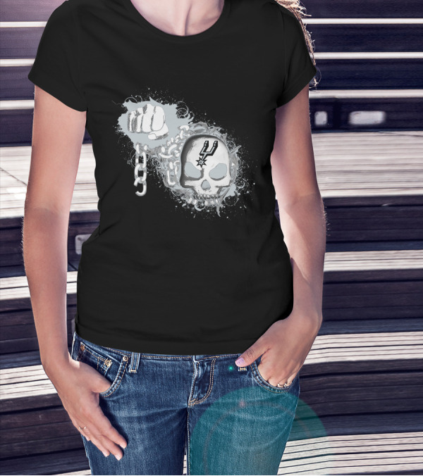 San Antonio Spurs Skull And Fist 196 T-Shirt