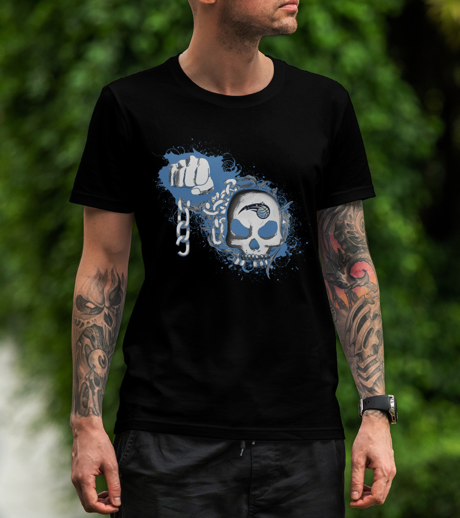 Orlando Magic Skull Logo With Fist And Chain T-Shirt