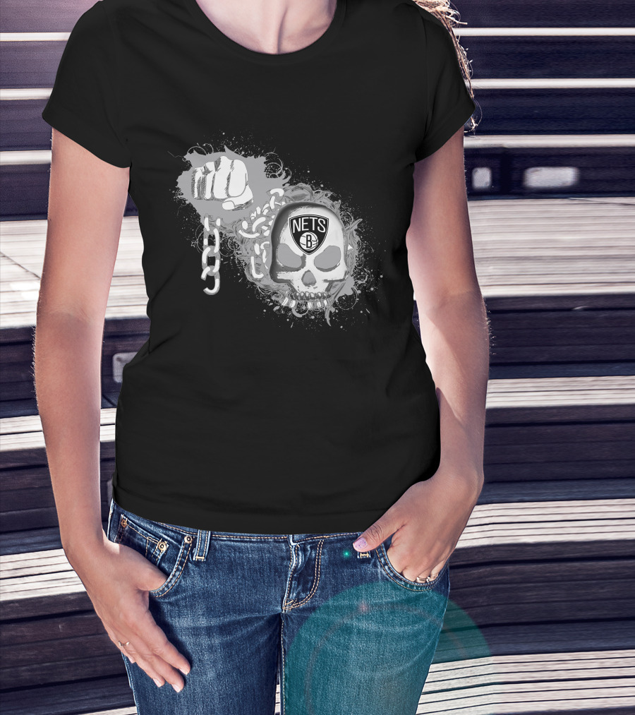 Brooklyn Nets Skull And Chains T-Shirt