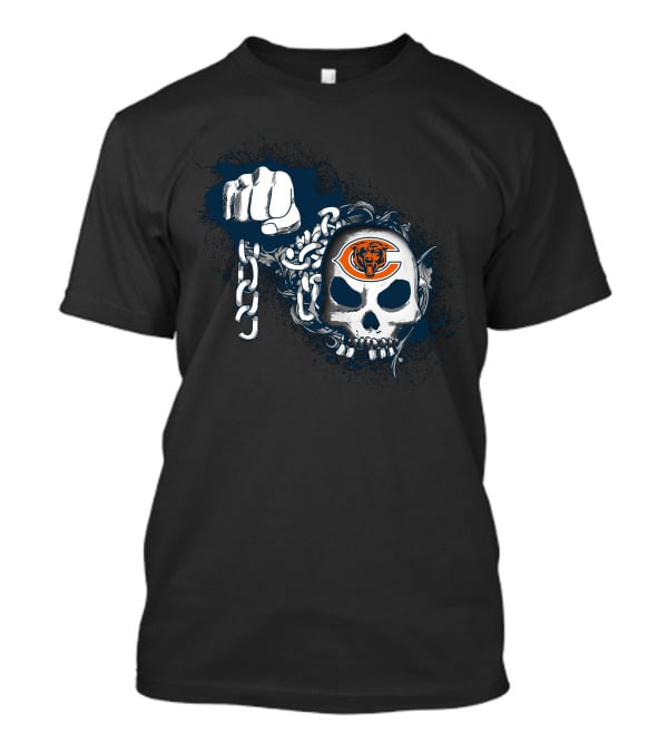 Chicago Bears Skull Chain Fist T-Shirt