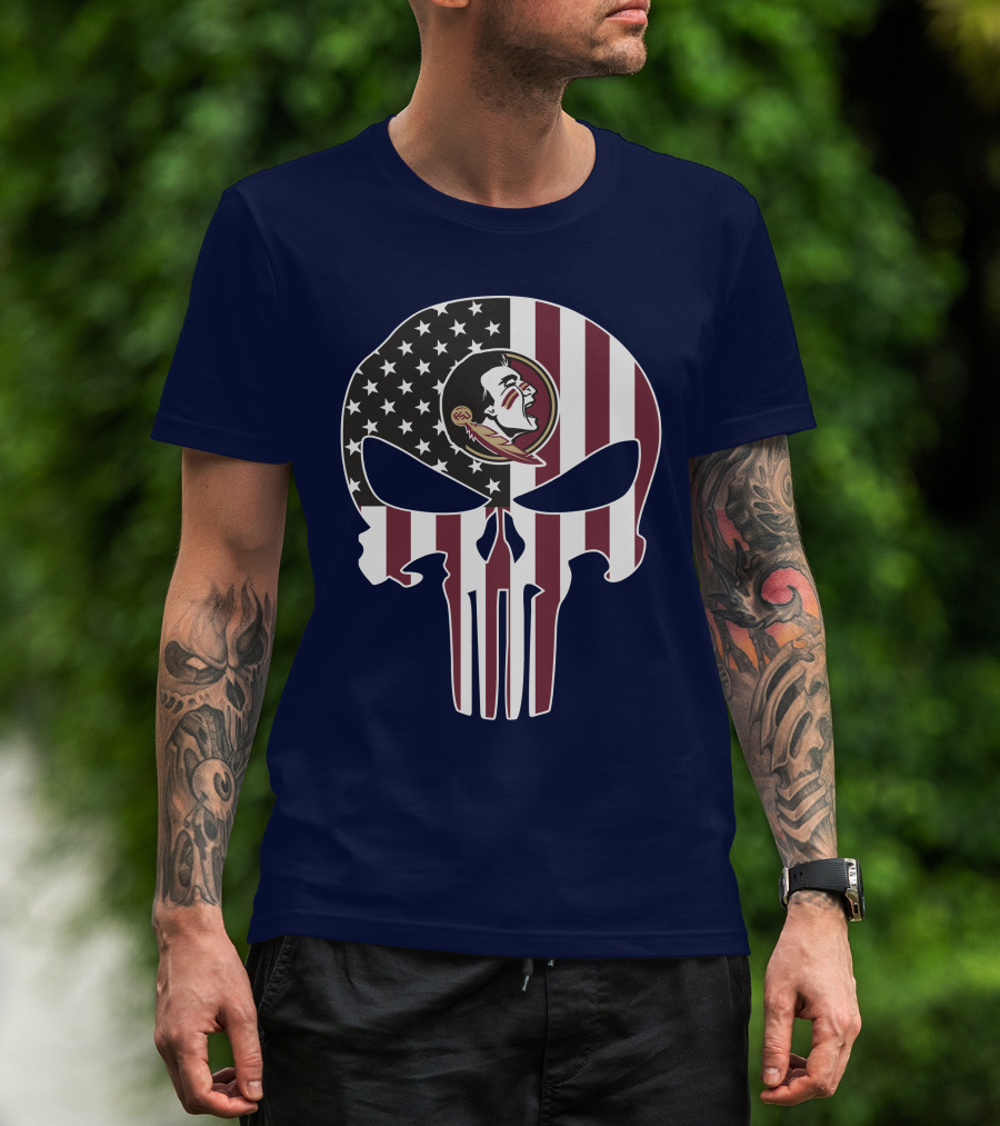 Florida State Seminoles American Flag The Punisher T-Shirt