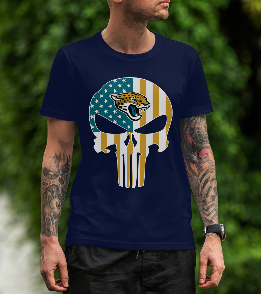 Jacksonville Jaguars The Punisher American Flag Logo 18 T-Shirt